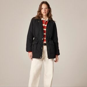 J. Crew Sz S Black Quilted Puffer Barn Jacket Primaloft